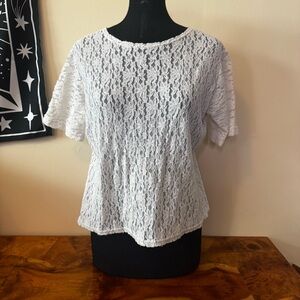 Vintage Lace Top 1980s TR Bentley Cottage Wedding Party Cocktail Sheer